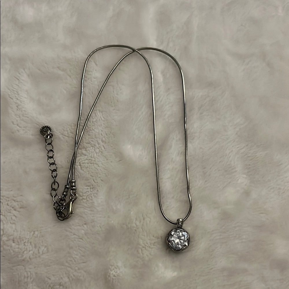 Silpada Silver Necklace with Clear Gemstone